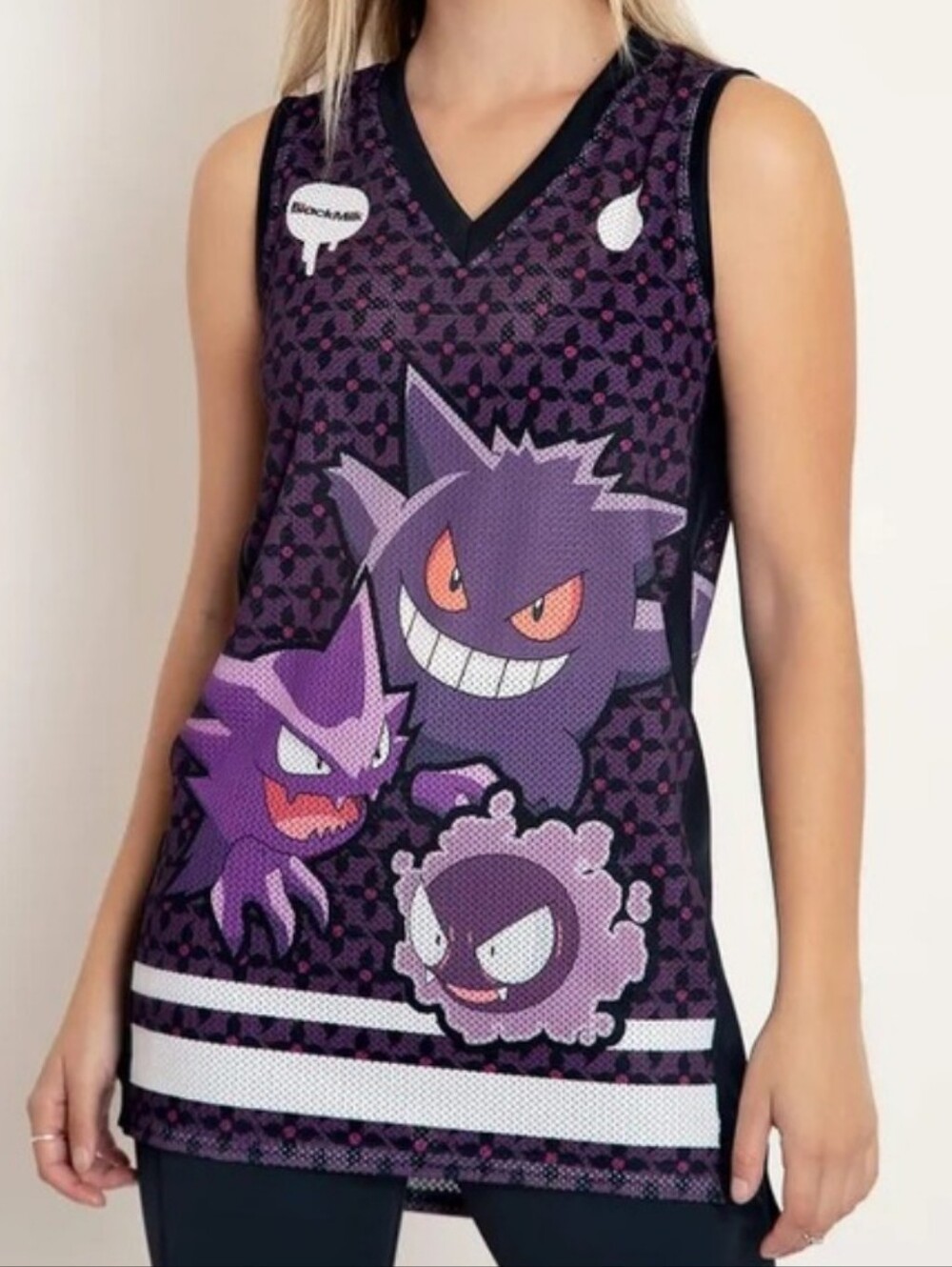 Blackmilk Pokemon Gastly Evolution Lavender Town Oversize Sports Shooter Jersey